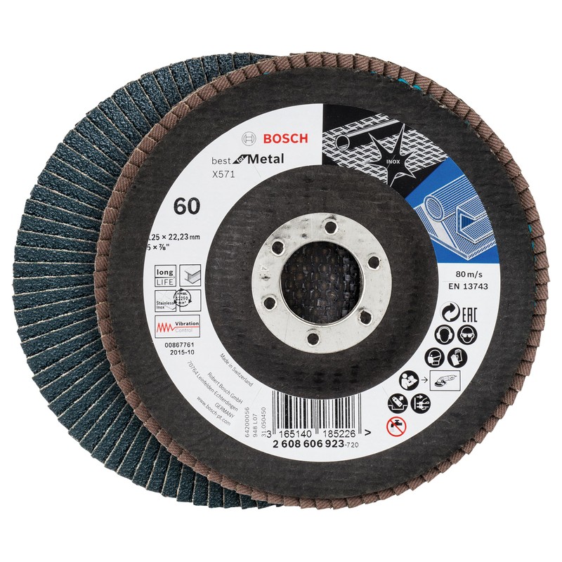 Bosch 1x PRO Metal X571 Flap Disc Angled Version Fiber