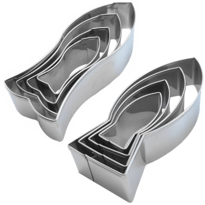 Fish Shaped Cookie Cutter Set of 8 pcs, Stainless Steel