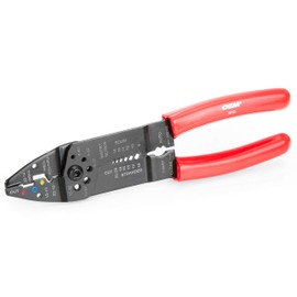 OEMTOOLS 25193 8-1/4-Inch Wire Stripper, AWG: 8, 10, 12, 14, 16, and 18 Solid, Crimp 7 and 8mm Ignition Terminals, Color May Vary