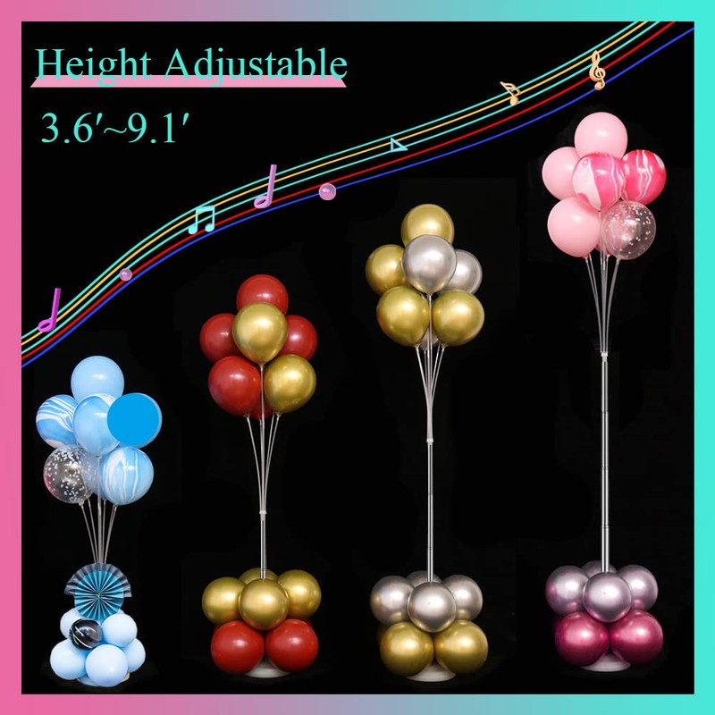 Decojoy 4 Set Balloon Stand Kit, 9 Feet Adjustable Balloon