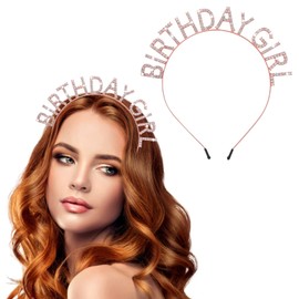 Sibba 1 PC Crown Happy Birthday Headbands Decorations Princess Rhinestone Sparkling Hair Hoop Band Outfit Queen Party Tiaras Headpiece Women Girl Costume Props Dress Up Hairstyle Accessories