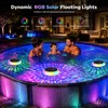 Solar Powered Floating Pool Lights with Rotating Motor – 7.6"