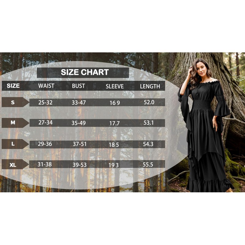 GOLDSTITCH Women's Victorian Dress Renaissance Medieval Costume Gothic Witch Dress