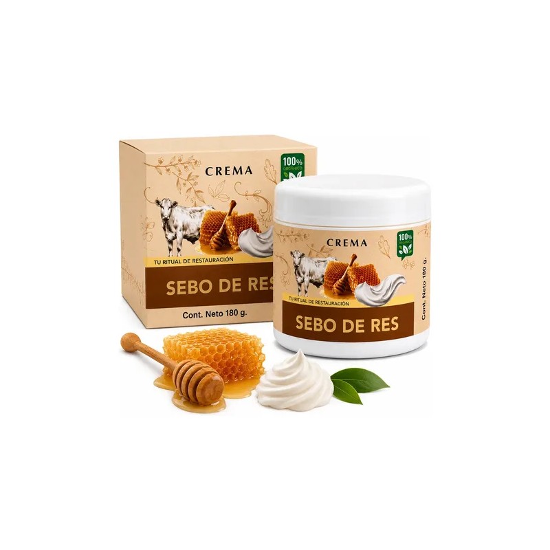 Crema Sebo De Res Hidratación Profunda Cara Cuerpo Manos