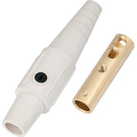 Marinco CLS20FB-B CLS Cam Type, Series 16 Inline, Single Pin Connector, 400 Amp, 600 Volt, 2-2/0 AWG, Female - White (B)