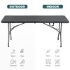 FDW 6 Foot Outdoor Dining Table, Foldable Portable Rectangular Plastic