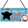 RED OCEAN CHALKBOARD Christmas Santa Countdown Hanging Family Sign Advent