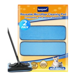KEEPOW Steamer Microfiber Pad Compatible with Wagner 905e, 915e and 925e, Reusable Microfiber Cleaning Replacement Pads for Multi-Surface Floor Cleaning for Powerful, 2 Pack (Mop is Not Included)