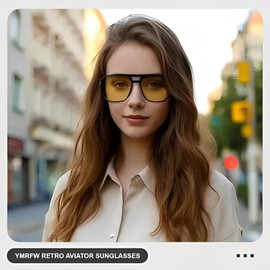 AHEJIOO Pack of 2 Retro Square Sunglasses, Sunglasses Women Men 70s, Vintage Trendy Glasses Classic with Double Bridge UV400, Suitable for Travel, Riding, Driving or Parties