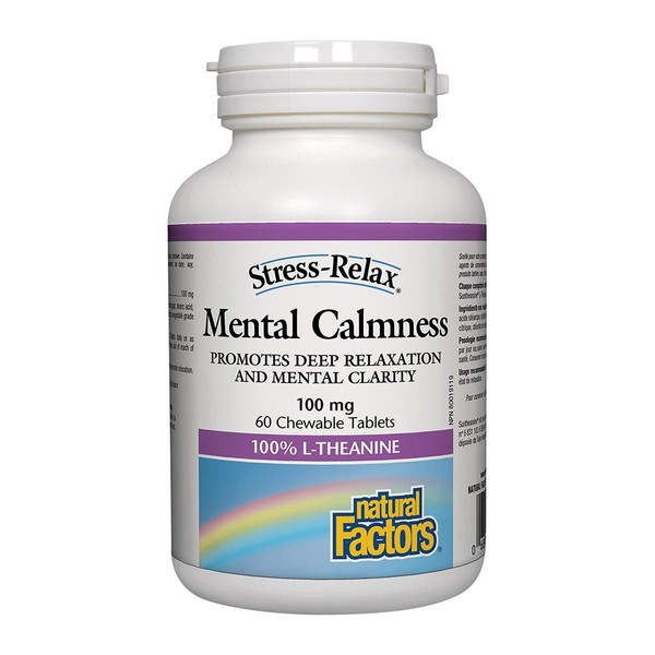 Natural Factors Stress-Relax Mental Calmness 100mg 60 Chewable Tablets