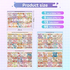Bible Tabs 75 Pcs, Bible Study Accessories Large Print Laminated Bible Stickers | Bible Tabs for Women Study Bible Journaling Supplies | Bible Study Kit for Labelling Classifying Note Taking