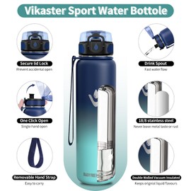 Vikaster Stainless Steel Water Bottle, 500 ml Stainless Steel Drinking Bottle, Leak-Proof Water Bottle for School,