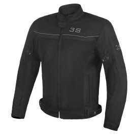 3S MESH MOTORCYCLE JACKET MOTORBIKE BIKER RIDING RACING CE ARMOR MEN - BLACK - X-LARGE