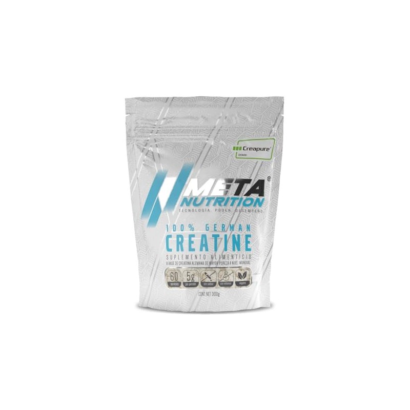 Meta Nutrition, Creatina Monohidratada Alemana Creapure®, 300g, 60 servicios