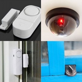 LW Window Security Door Alarm Dummy CCTV Camera Security Device Window Lock E Security Door Alarm Large 4ea