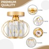 GIGGI Crystal Gold Ceiling Light, E27 Semi-Flush Ceiling Lights, Modern
