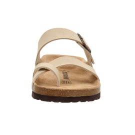 CUSHIONAIRE Men's Luna-M Cork footbed Sandal with +Comfort, Stone Nubuck 9