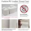 Livelab Tissue Box Cover, Modern Square Decorative PU Leather Facial
