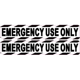 StickerTalk Emergency Use Only Stickers, 1 Sheet of 2 Stickers, Each 6 inches by 1 inch