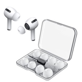 YOKRWO 4-Pair Replacement Ear Tips for AirPods Pro & AirPods Pro 2nd Generation with Noise Reduction Hole,Fit in The Charging Case,Anti Slip Soft Ear Tips Compatible Airpods Pro/Pro 2 (White)
