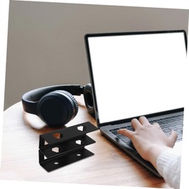 Gadpiparty 1 Set Under Desk Laptop Stand Metal Bracket for Efficient Workspace Organization Supports Laptops Keyboards and More Easy Installation with Included Screws Sleek Black Design for