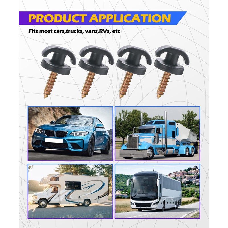 SCUARI 4PCS Car Cargo Net Hook,Storage Organizer Net Clips,Car Accessories,Cars