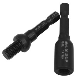 Jiozermi M6 Hanger Bolt Driver and Threaded Insert Driver, Dual-Ended Hex Shank Socket 1/4" Chrome Molybdenum Steel Shaft for M6 Hanger Bolts DIY and Professional Use