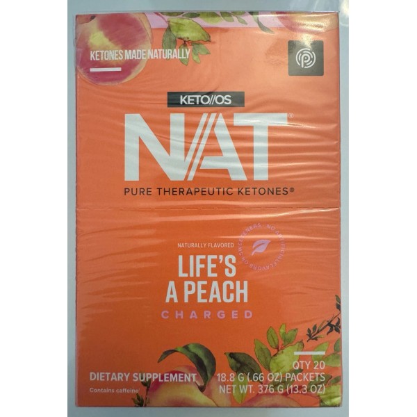 Pruvit Ketones Keto OS Nat Peach Charged 20 Packs Free