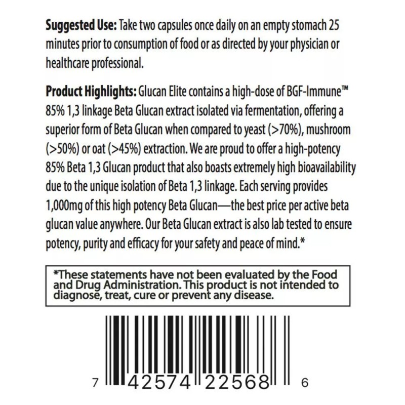 Pro Formulations MD Glucan Elite - 1,3D Beta Glucan 85%