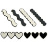 UEIOAVL Haarspangen, 6 Stück französische Haarspangen Liebesherz gewellte Haarspangen aus Acryl für dünnes Haar und dickes Haar Damen-Haarspangen-Set für Frauen und Mädchen (Schwarz, Weiß)
