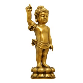 Buddha Statue Buddha Birth Buddha Bronze Standing Statue Buddha Buddha Figurine Flower Festival Buddhist Tool Kanbutsu Banbutsu-kai Buddha Statue (Size: Height 6.3 inches (16 cm)