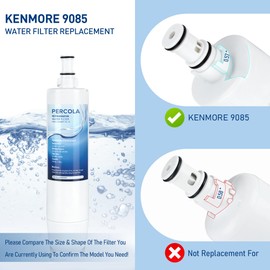 PERCOLA 9085 Water Filter Replacement for Kenmore 46-9085, 9085, 4609085, 46-90102, 90102, 4690102, 46-9902, 46-9908, 9908 (3 Pack)