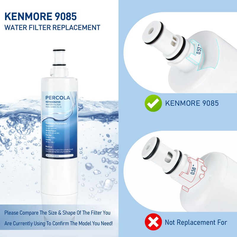 PERCOLA 9085 Water Filter Replacement for Kenmore 46-9085, 9085, 4609085,