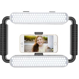 GVM LED Ring Light for Smartphone, 5600 K LED Video Light, Grip Smartphone Video Light Stabiliser, Handheld Influencer Accessories for Film, LED Video Photography, Smartphone, YouTube Photography Lights