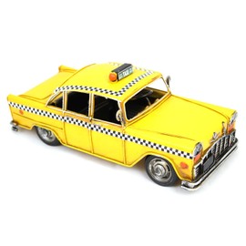 Carousel Home and Gifts Vintage Retro New York City Taxi Yellow Cab Tin Model