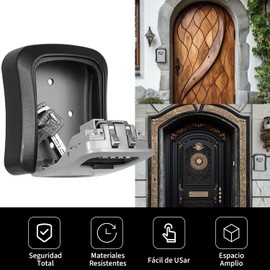 LMBMYYS Caja de Seguridad para Llaves Montada en la Pared, Cerradura de Combinación de 4 Dígitos, Fácil de Usar e Instalar, Resistente al Agua y a Golpes, Ideal para Hogar, Oficina