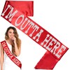 Graduation Sash Red - I’m Outta Here Premium Grade Satin