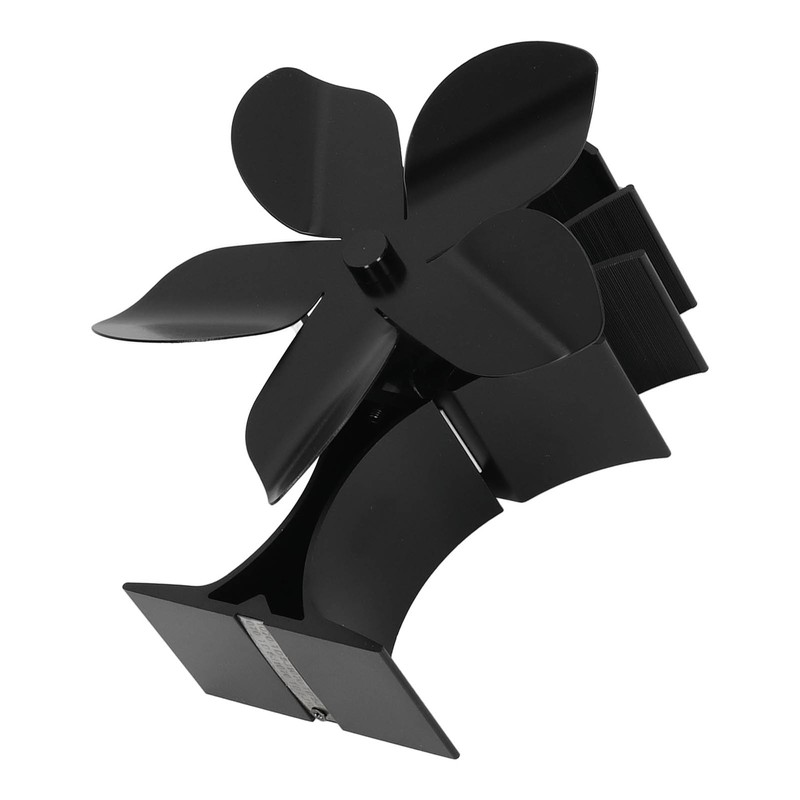 Stove Fan Heat Powered Low Noise Aluminium Alloy 5 Blade