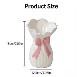 Bazasa Bow Vase Cute Ceramic Vases Flower Vases for Bouquet Pink Modern Decorative Vases Decor Centerpiece for Table Living Room