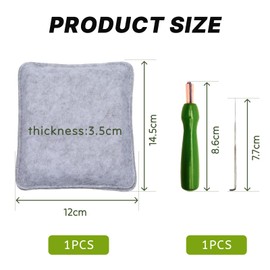 Larebidtex 15.5 x 12.5 cm Felt Mat, Dry Felting Starter Set - Complete Package with Felt Pad, Felt Needle Holder and Felting Needles, Ideal for Beginners and Professionals in Wool Felting Art