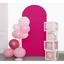 JFDYDM 6.6 FT Hot Pink Arch Backdrop Cover, Hot Pink Chiara Backdrop Cover, Hot Pink Wedding Arch Cover, Hot Pink Arch Backdrop Stand Cover for Birthday Wedding Party Photography