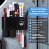Wekity Multifunctional Wall-Mounted Toothbrush Holder, Automatic Toothpaste Dispenser Space Saving