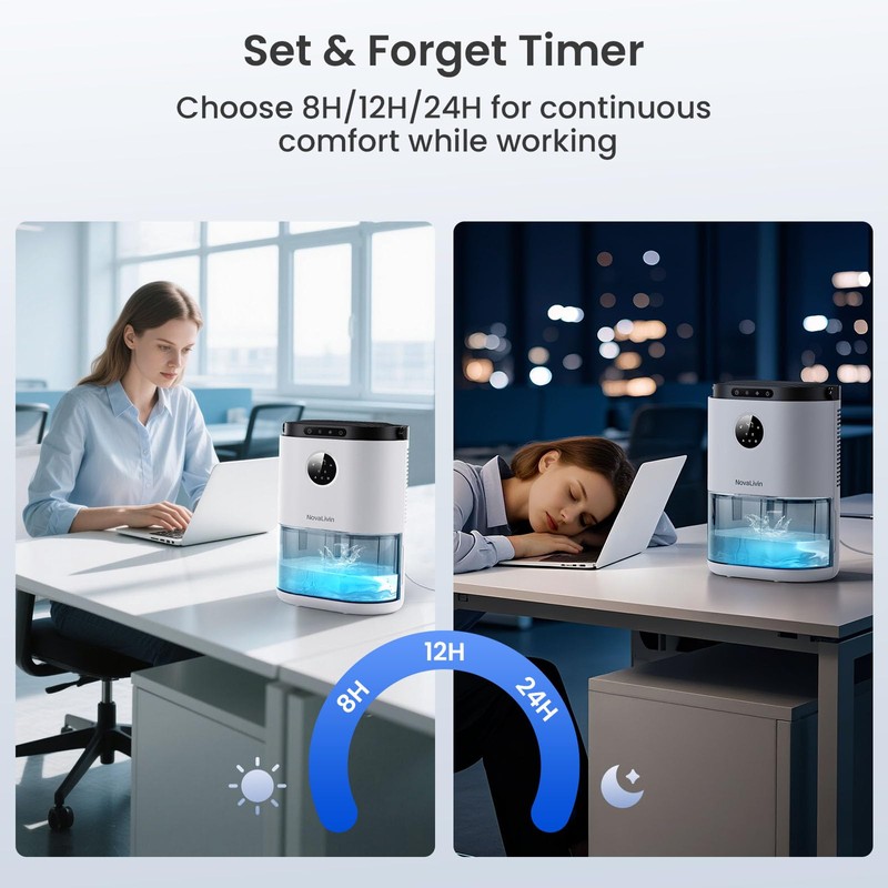 Dehumidifier for Home, 68 OZ Water Tank Dehumidifiers for Bathroom,