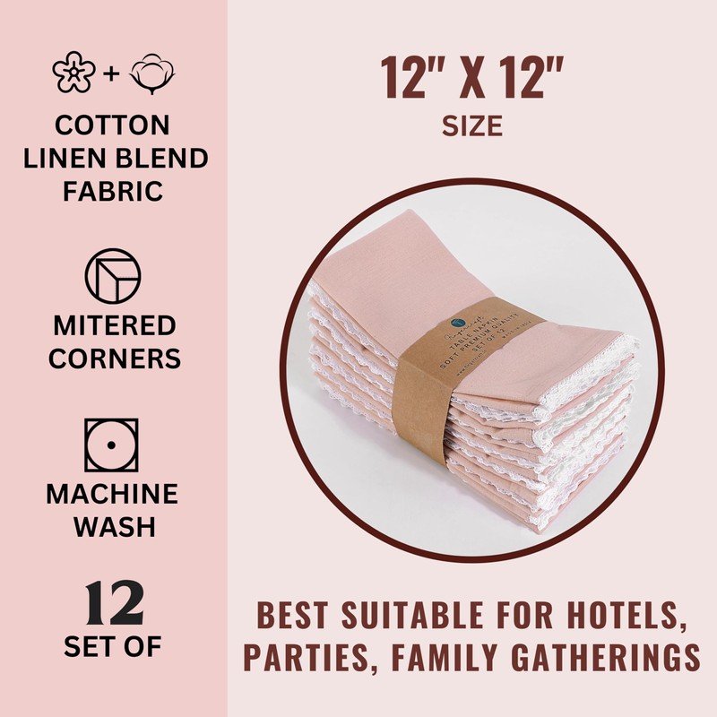 Fingercraft Dinner Napkin Cotton Premium Quality Mitered Corners Napkin Cloth