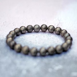 Unbranded Natural Pyrite Stone 8MM Beads Healing Calming Reiki Stretch Women Men Bracelet