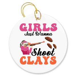 SODAVA - Womens Sporting Clay Shooting Trap Skeet Shooting Christmas Ornament Skeet Shooting Ornaments Skeet Shooter Ornament Appreciation Gifts for Coworkers, Xmas Ornaments Ceramic Ornaments