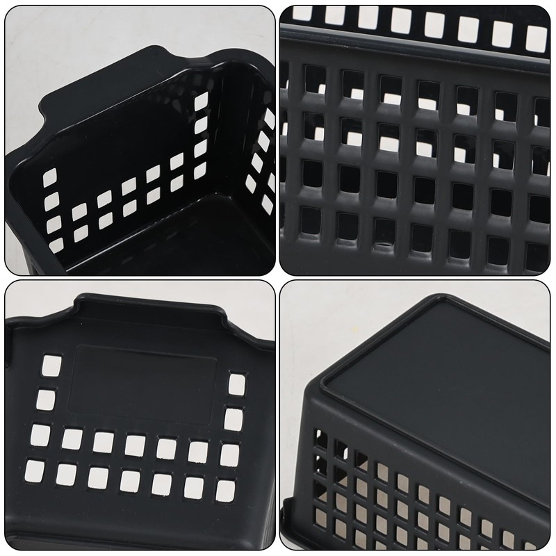 Ewingger 6 Pack Slim Plastic Storage Baskets, Small Desktop Baskets,
