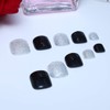 Yienate False Nail for Toes, Chic Exquisite Bride Black Bling