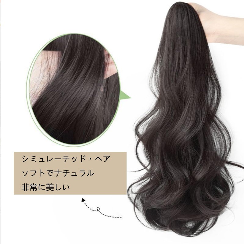 HAPVITAL Ponytail Point Wig Curly Long Ponytail Curly Hair 21.7