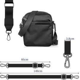 WatDenyFine Bag Straps for Changing Shoulder Strap for Bags Carry Strap Bag for Handbag Travel Bag Laptop Bag Shoulder Strap with Carabiner Carry Strap Bag (Black)